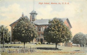 Wheelock Postcard; High School, Marion IA Linn County Unposted Nice