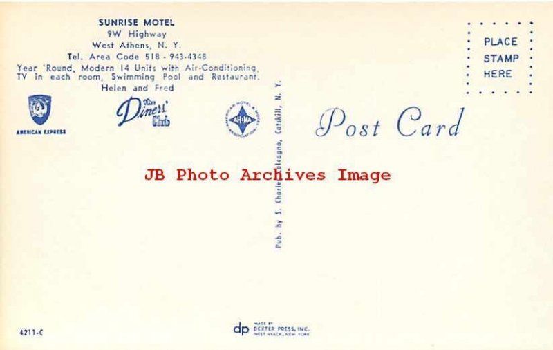 NY, West Athens, New York, Sunrise Motel, Multi-View, Dexter Press No 4211-C