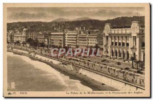 Old Postcard Nice Palais De La Mediterranee and La Promenade des Anglais