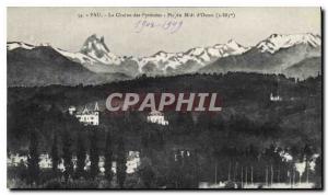 Old Postcard Pau La Chaine des Pyrenees Pic du Midi d'Ossau