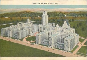 Canada Montreal University aerial view vintage postcard