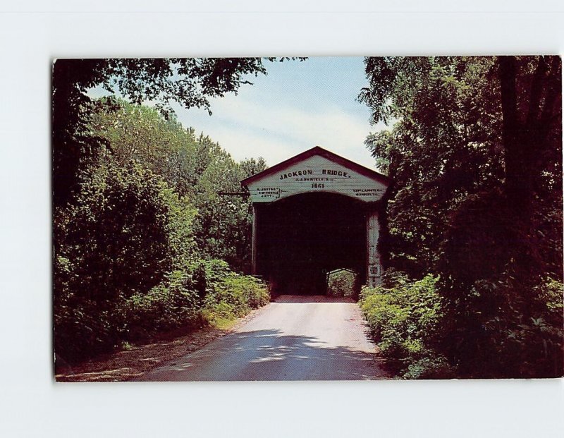 Postcard Jackson Bridge, Bloomingdale, Indiana 