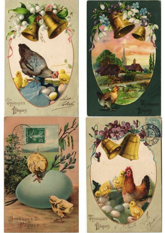 EASTER LOT OF EMBOSSED, ARTIST SIGNED 400 CPA Pre-1930 w. BETTER, PART 3.(L3114)