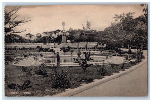 Barbados Postcard Scene at the Queens Park Small Pond c1910 Antique Unposted