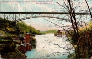 New York Rochester Genesee Lower Falls Showing Driving Park Avenue Bridge 1907