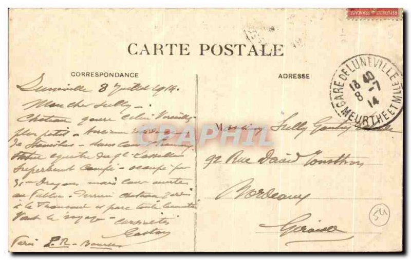 Old Postcard Luneville Chateau Hussar Army