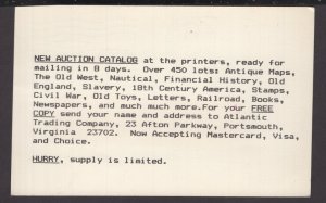 Postal Card Virginia, Atlantic Trading Co., 23 Afton Parkway, Portsmouth pm1986