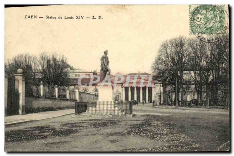 Old Postcard Caen Statue of Louis XIV