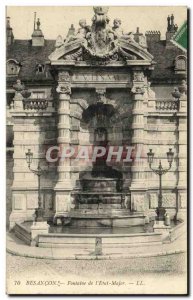 Old Postcard Besancon Fountain of General Staff