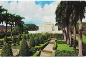 LDS Mormon Laie Temple on Northwest Shore of Oahu Hawaii