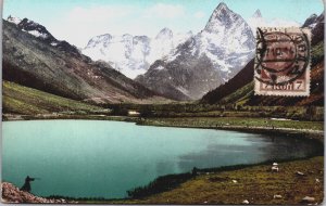 Russia Caucasus Klouchorsky Mountains Lake Toumanli-Kel Vintage Postcard C214