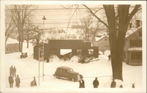 Torrington CT Collapsed Garage Dealership or Gas Station? Real Photo Postcard