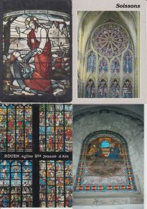 CHURCH GLASS WINDOWS 75 Modern Postcards pre-1980 (L2544)