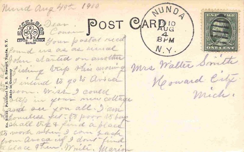 High School Nunda New York 1910 postcard