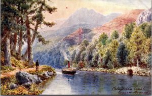 Caledonian Canal Laggan Avenue Tucks 7687 Bonnie Scotland Vintage Postcard A35