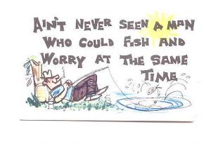 Cartoon, Fishing Worrying Joke,  Printed in Republic of Ireland