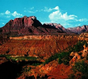 Temples and Towers of the Virgin Zion National Park Utah UT Chrome Postcard O12