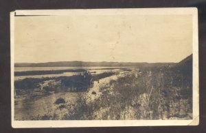 RPPC MIAMI MISSOURI MO. HORSE DRAWN WAGON RIVER VINTAGE REAL PHOTO POSTCARD