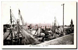 Old Postcard Dunkerque Port Boat