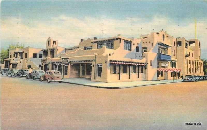 1941 La Fonda Hotel Santa Fe New Mexico Teich linen postcard 2379