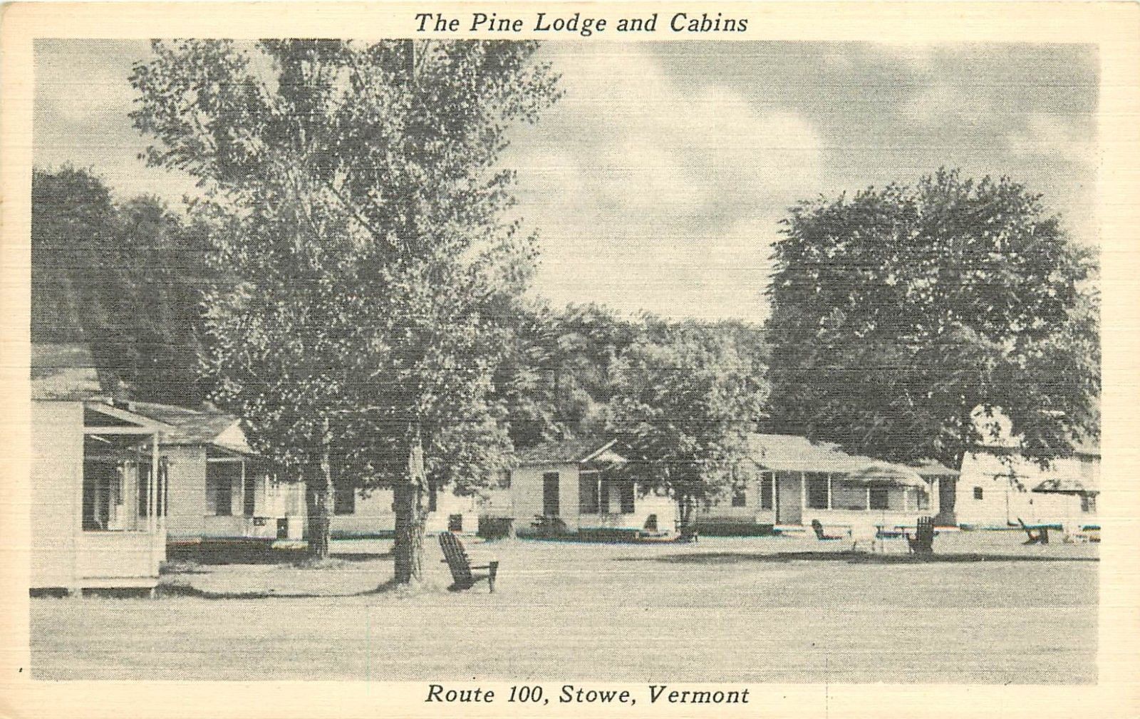 Pine Lodge And Cabins Stowe Vermont Vt Route 100 Postcard