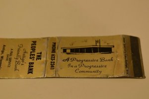 The People's Bank Antigo Wisconsin 20 Strike Gold Matchbook Cover