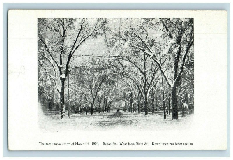 1906 The Great Snow Storm On Broad Street Columbus, OH Postcard F80 