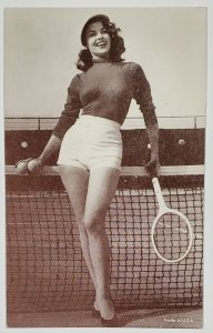 Mara Corday Sexy Tennis Racket High Heels and Shorts Postcard E30