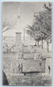 c1940s Indian Raid Massacre Monument Oberlin Kansas KS Unposted Vintage Postcard