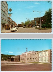 2 Postcards BAIE COMEAU, Quebec Canada ~ LaSALLE BOULEVARD & Court House c1960s