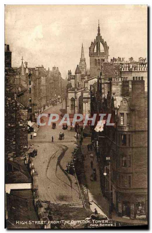 VINTAGE POSTCARD High Street From The Outlook Tower Edinburgh