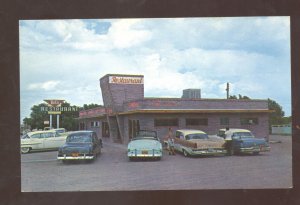 TUCUMCARI NEW MEXICO ROUTE 66 DEL'S RESTAURANT OLD CARS ADVERTISING POSTCARD