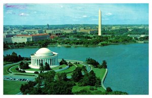 Postcard DC - Panorama Jefferson Memorial Tidal Basin and Washington Monument