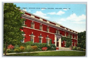 Vintage 1952 Postcard Library Michigan State Normal College Ypsilanti Michigan