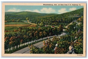 Mountainburg Arkansas AR Postcard As Seen From U.S Highway Tress Mountain