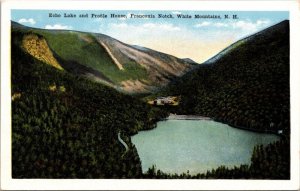 Echo Lake Profile House Franconia Notch White Mountains NH WB Postcard UNP VTG