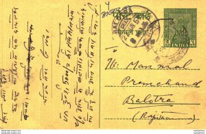 India Postal Stationery Ashoka 5ps Balotra cds Hukam Chand Dwarka Nath Mormukat