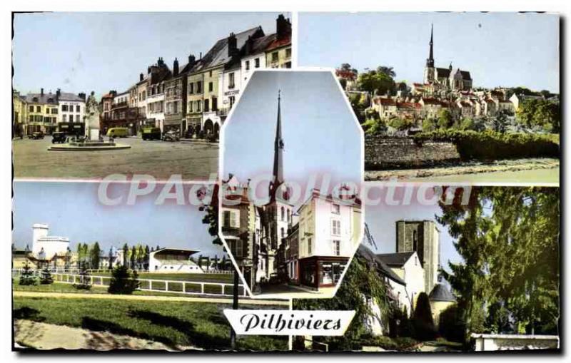 Old Postcard Pithiviers Place Du Martroi Vue Generale The Church