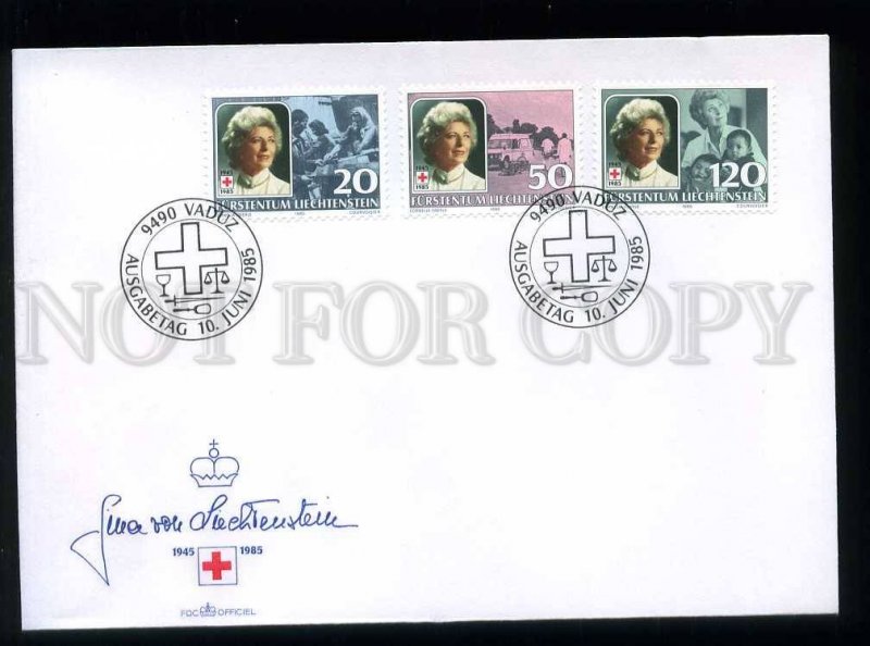 210338 Liechtenstein Red Cross princess Gina FDC