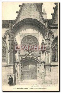 Old Postcard la bazoche-gouet The Portal of the Church