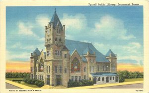 Postcard Texas Beaumont Tyrell Public Library Business Men Studios Teich 23-8784