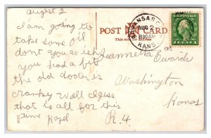 Post Office Building Arkansas City Kansas KS 1912 DB Postcard T16