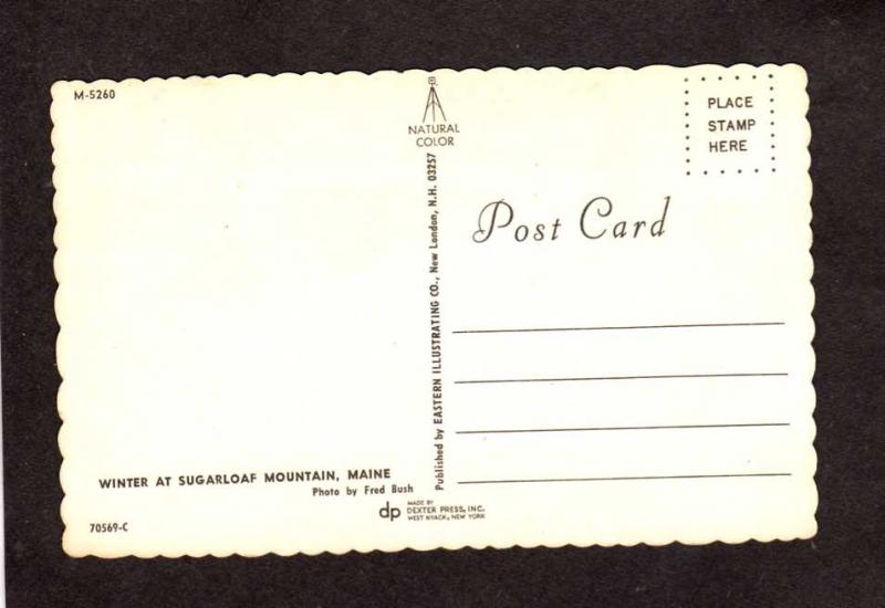 ME Winter Snow Sugarloaf Ski Skiing Kingfield Stratton Mountain Maine Postcard