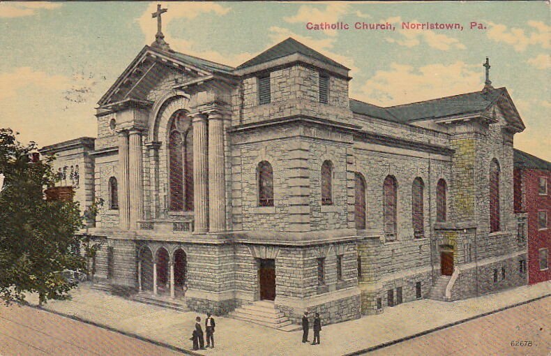 Postcard Catholic Church Norristown PA