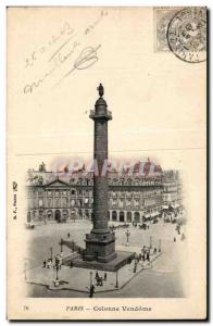 Paris Old Postcard Vendome Column