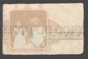 3096416 Lovely Girls w/ Book Vintage REAL PHOTO in ART NOUVEAU