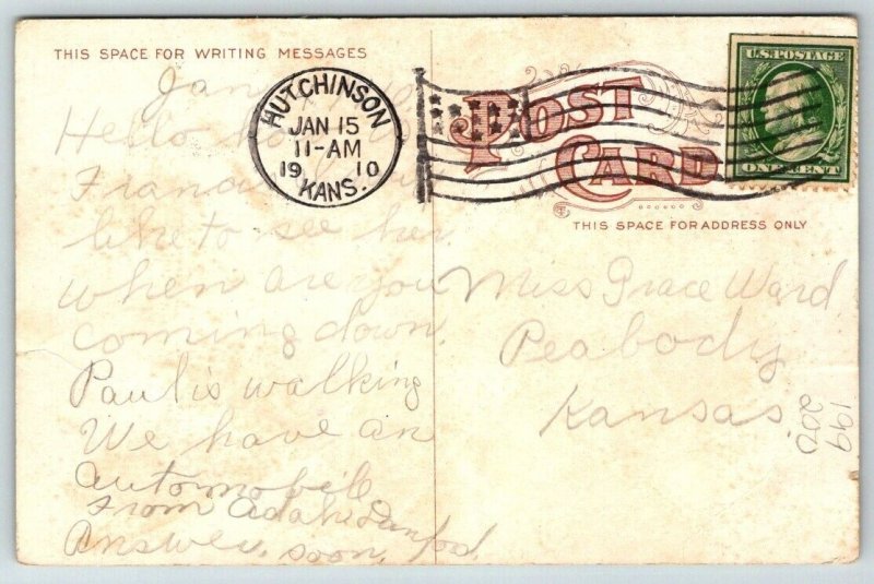 Bisonte Hotel  Hutchinson  Kansas   Postcard  1910