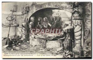 Old Postcard Tomb of Christ Church Ramscapelle after the bombing Army
