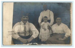 Elkhart Indiana 1907 Family Child Baby RPPC Photo Vintage Antique Postcard