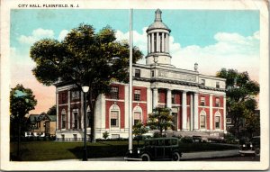 Plainfield New Jersey NJ City Hall Vintage Postcard 